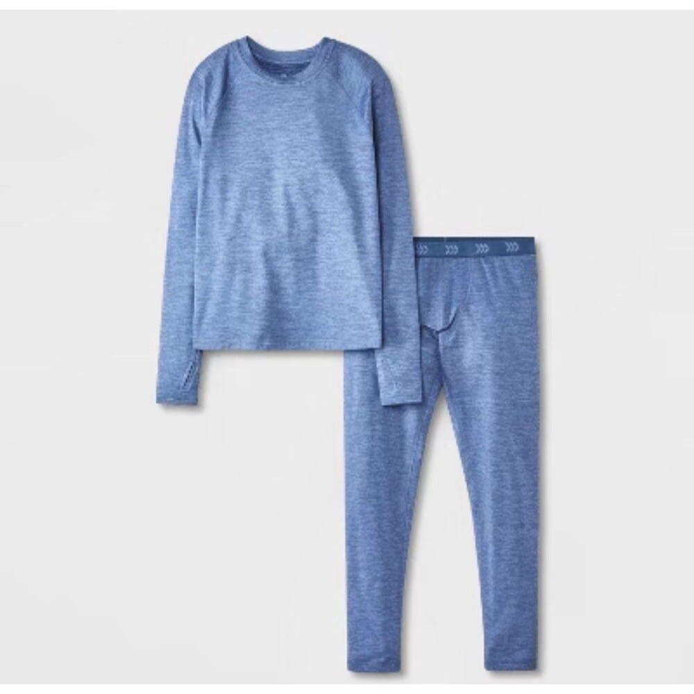 All In Motion Midweight Use Thermal Set Heather Blue Large
